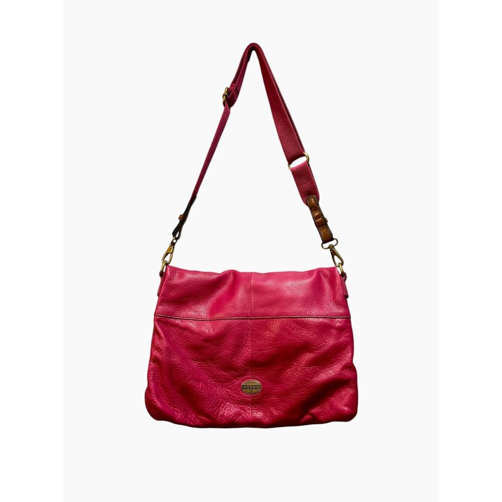 Fossil leather pink satchel large handbag with removable shoulder strap - Picture 2 of 9